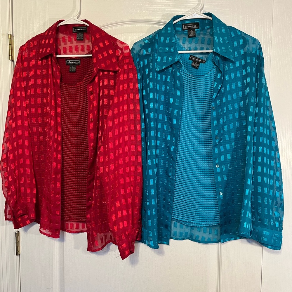 Elementz Women’s 2 piece shirt set.  Size XL
